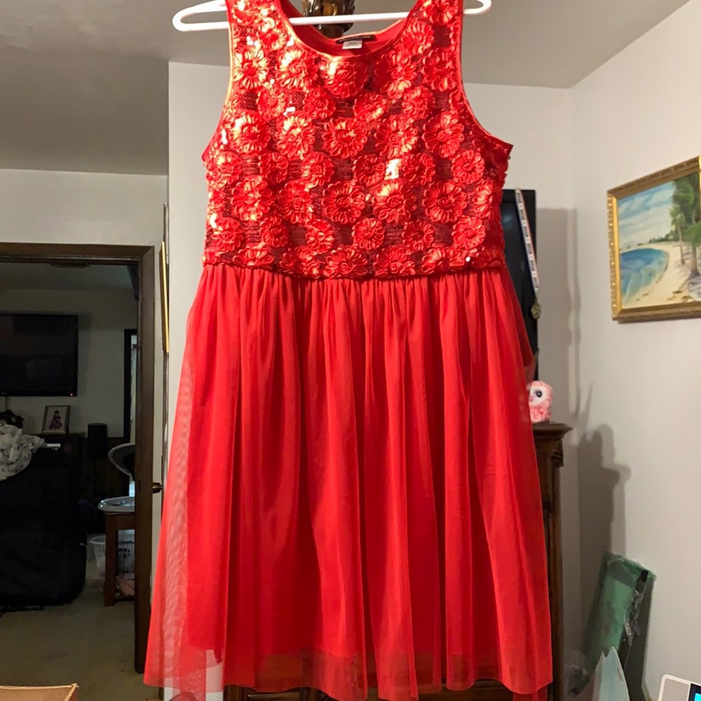 Red Flowery dress